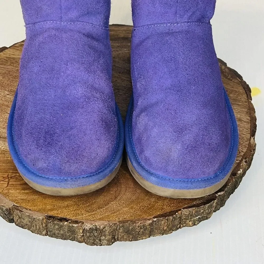 Ugg Koolaburra Star Mini Lined Sheepskin Boots Purple Kids Youth Size 4